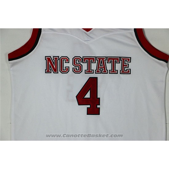Maglia NCAA NC State Dennis Smith Jr. #4 Bianco